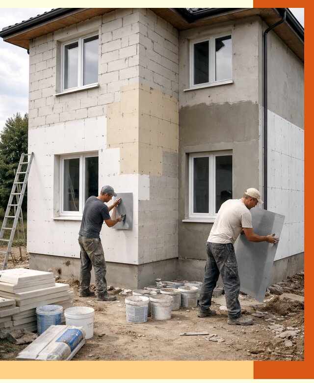 Утепление дома из газобетона в Новодвинске от 4295 руб./м² — заказать у ТепломастерНвд